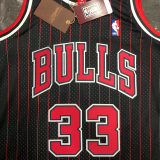 1996 BULLS PIPPEN #33 Black Retro Top Quality Hot Pressing NBA Jersey