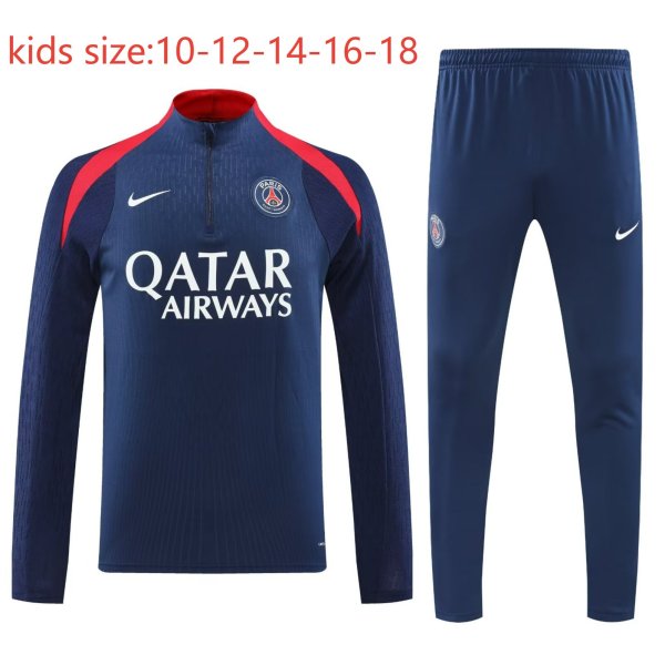 24-25 PSG High Quality Kids Half Pull Tracksuit