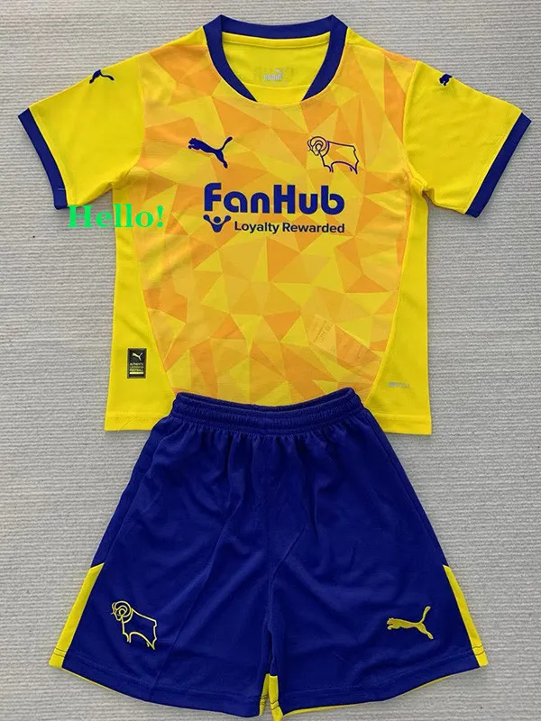 24-25 Derby County Third Kids Soccer Jersey