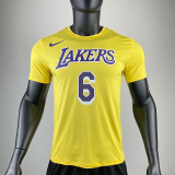 2023 LAKERS JAMES #6 Yellow Quick drying T-shirt