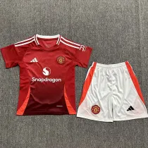 24-25 Man Utd Home Kids Soccer Jersey