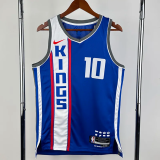 23-24 Kings SABONIS #10 Blue City Edition Top Quality Hot Pressing NBA Jersey