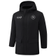 24-25 Napoli Black Hooded Windbreaker Fabric Cotton Coat