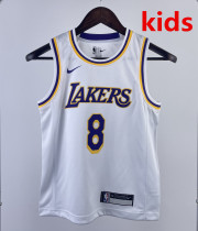 2023 LAKERS BRYANT #8 White Top Quality Hot Pressing Kids NBA Jersey