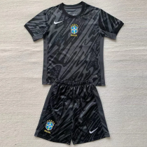 24-25 Brazil Black Kids Soccer Jersey 24-25 Brazil Black Kids Soccer Jersey
