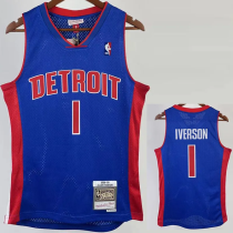 2008-09 Pistons IVERSON #1 Blue Retro Top Quality Hot Pressing NBA Jersey 2008-09 Pistons IVERSON #1 Blue Retro Top Quality Hot Pressing NBA Jersey