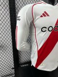 24-25 River Plate Home Player Version Long Sleeve Soccer Jersey