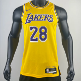 22-23 LAKERS HACHIMURA #28 Yellow Top Quality Hot Pressing NBA Jersey