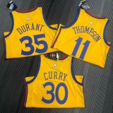 2018 Warriors CURRY #30 Yellow Retro NBA Jersey