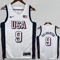 2024 Olympic Game USA HALIBURTON # 9 White Basketball Jersey 2024 Olympic Game USA HALIBURTON # 9 White Basketball Jersey