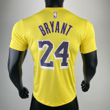 2023 LAKERS BRYANT #24 Yellow Quick drying T-shirt