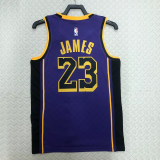 22-23 LAKERS JAMES #23 Purple Top Quality Hot Pressing NBA Jersey (Trapeze Edition)