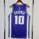 22-23 KINGS SABONIS #10 Purple Away Top Quality Hot Pressing NBA Jersey(V领）