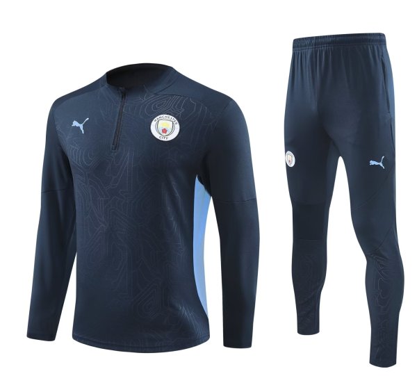 24-25 Man City High Quality Half Pull Tracksuit