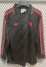24-25 Man Utd Black Long sleeves Retro Edition Polo Short Sleeve