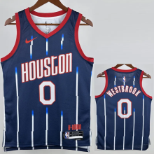 23-24 Rockets WESTBROOK #0 Royal blue City Edition Top Quality Hot Pressing NBA Jersey