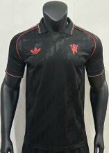 24-25 Man Utd Black Retro Edition Polo Short Sleeve
