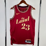 23-24 Cleveland Cavaliers JAMES #23 Red City Edition Top Quality Hot Pressing NBA Jersey