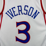 1996-1997 76ERS IVERSON #3 White Retro Top Quality Hot Pressing NBA Jersey