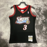 1998 76ERS IVERSON #3 Black Retro Top Quality Hot Pressing NBA Jersey