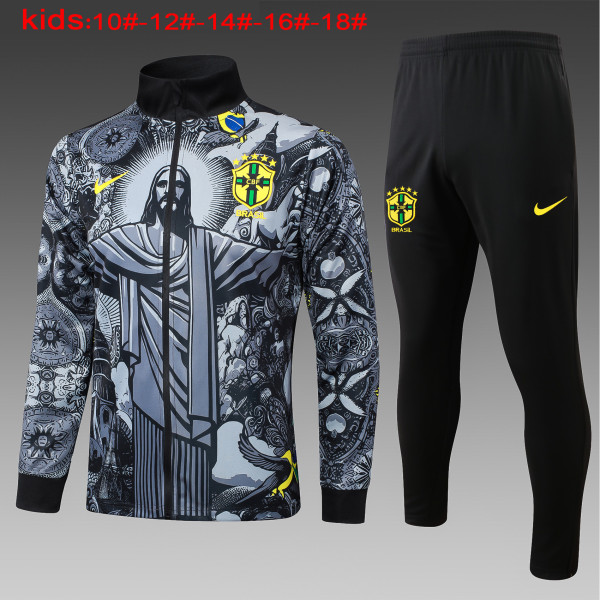 24-25 Brazil High Quality Kids Jacket Tracksuit