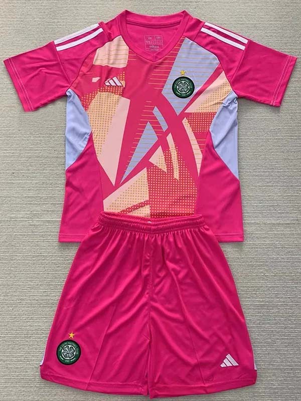 24-25 Celtic Pink GoalKeeper Kids Soccer Jersey