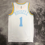 LAKERS RUSSELL #1 White Retro Top Quality Hot Pressing NBA Jersey