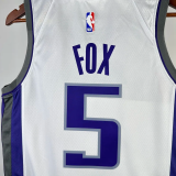 22-23 KINGS FOX #5 White Home Top Quality Hot Pressing NBA Jersey(V领）