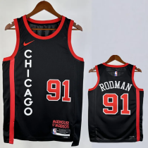 23-24 BULLS RODMAN #91 Black City Edition Top Quality Hot Pressing NBA Jersey 23-24 BULLS RODMAN #91 Black City Edition Top Quality Hot Pressing NBA Jersey