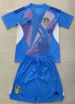 24-25 Leeds United Lake blue GoalKeeper Kids Soccer Jersey 24-25 Leeds United Lake blue GoalKeeper Kids Soccer Jersey