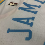 22-23 LAKERS JAMES #23 White Top Quality Hot Pressing NBA Jersey (Retro Logo)