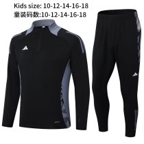 2024 AD Black Kids Half Pull Tracksuit