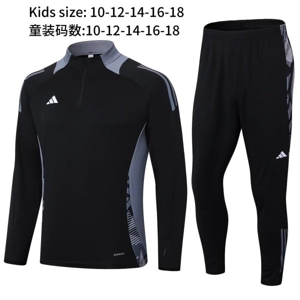 2024 AD Black Kids Half Pull Tracksuit