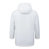 24-25 Sao Paulo White Hooded Windbreaker Fabric Cotton Coat