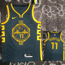 2018 WARRIORS THOMPSON #11 Black Gray Top Quality Hot Pressing NBA Jersey 2018 WARRIORS THOMPSON #11 Black Gray Top Quality Hot Pressing NBA Jersey