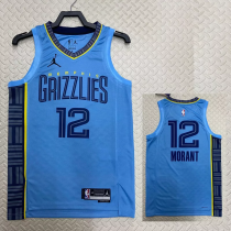 22-23 GRIZZLIES MORANT #12 Blue Top Quality Hot Pressing NBA Jersey (Trapeze Edition) 22-23 GRIZZLIES MORANT #12 Blue Top Quality Hot Pressing NBA Jersey (Trapeze Edition)