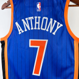 23-34 KNICKS ANTHONY #7 Blue City Edition Top Quality Hot Pressing NBA Jersey