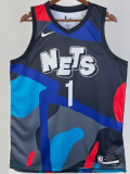 23-24 NETS BRIDGES #1 Blue Black City Edition Top Quality Hot Pressing NBA Jersey