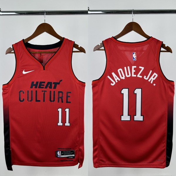 24-25 HEAT JAQUEZ JR. #11 Red City Edition Top Quality Hot Pressing NBA Jersey (V领)