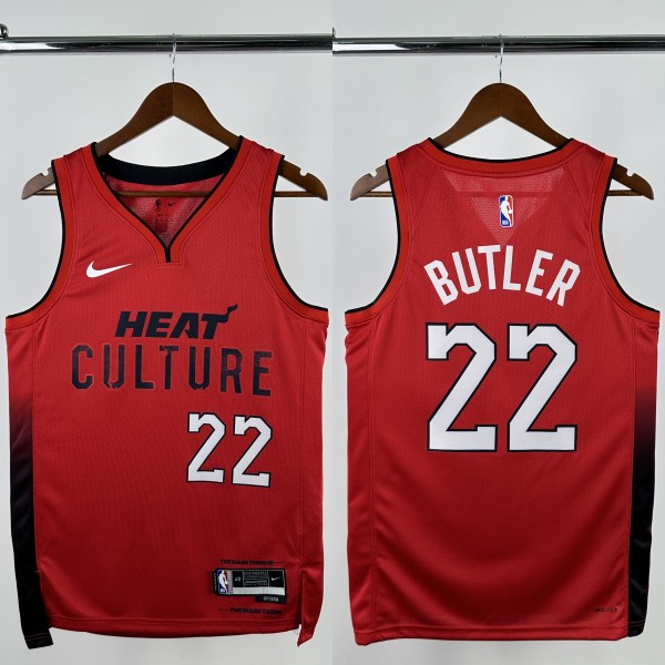 24-25 HEAT BUTLER #22 Red City Edition Top Quality Hot Pressing NBA Jersey (V领)