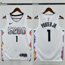 24-25 Nuggets PORTERJR. #1 White City Edition Top Quality Hot Pressing NBA Jersey