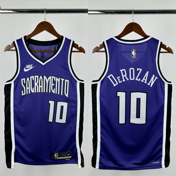 24-25 KINGS DEROZAN #10 Purple Retro Top Quality Hot Pressing NBA Jersey(V领)