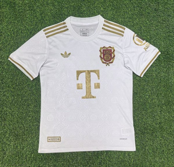 25-26 Bayern White 125th Anniversary Fans Version Soccer Jersey