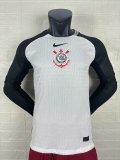 25-26 Corinthians Home Long Sleeve Player Version Soccer Jersey