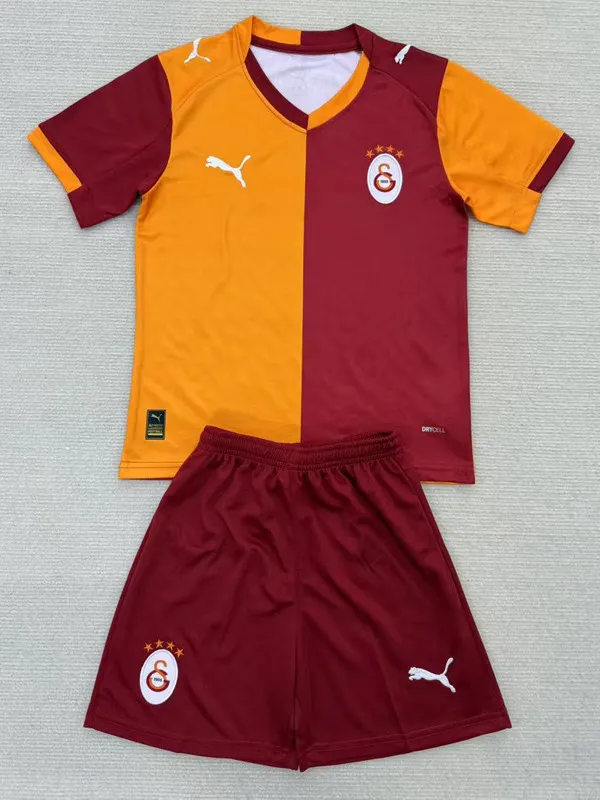 25-26 Galatasaray Home Kids Soccer Jersey-Only 4 Stars