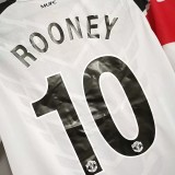 2010-2011 Man Utd UCL Version Away White Retro Soccer Jersey(胸前决赛字)