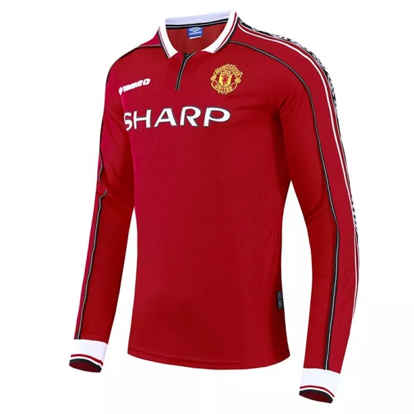 1998-1999 Man Utd Home Long Sleeve Retro Soccer Jersey