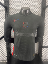 24-25 BAR Away Limited Edition Long Sleeve Player Version Soccer Jersey (Print Cactus Jack)灰