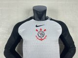 25-26 Corinthians Home Long Sleeve Player Version Soccer Jersey