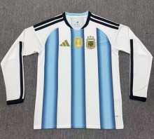 2026 World Cup Argentina Home Long Sleeve Fans Soccer Jersey